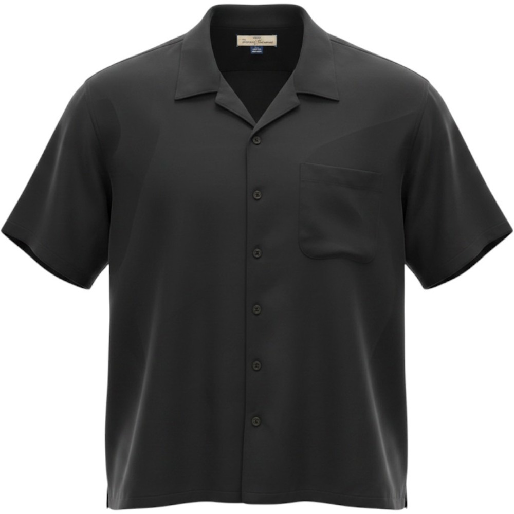Tommy Bahama Relax Mens XL Black 100% Silk Short Sleeve Camp Shirt Button Down